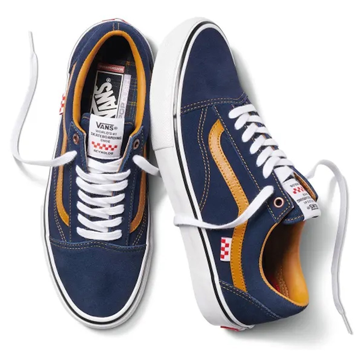 Grilu Surf Skate Shop Tenis Vans Skate Old Skool (Reynolds) Navy/Golden Brown